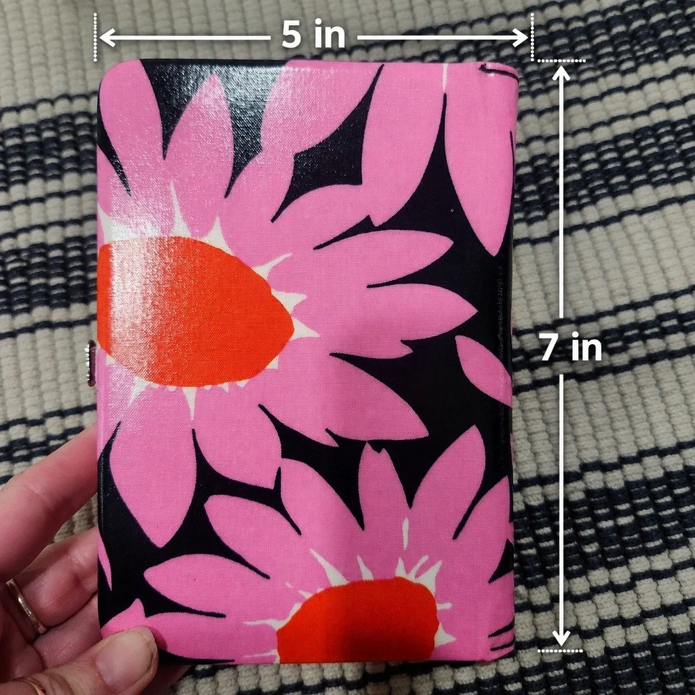Vera Bradley Pink Orange Floral Photo Album Card Holder Hard Shell Case Wallet